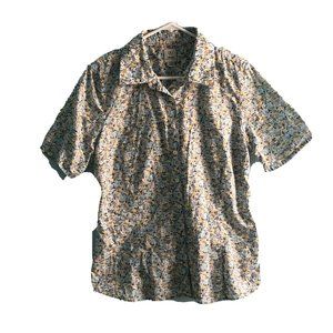 IZOD Shirt XL Blue Floral Multi Color Casual